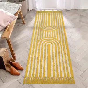 CF New All-match simple fresco Advanced Textile Tassel alfombras sala de estar región dedicada Machine House Hold lavable