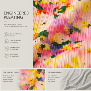 <span class=keywords><strong>Jupe</strong></span> plissée mi-longue personnalisée à imprimé aquarelle, usine OEM ODM, <span class=keywords><strong>jupe</strong></span> taille haute pour <span class=keywords><strong>femme</strong></span>, motif personnalisé, faible MOQ, vente en gros - Product Image 2