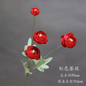 Flores artificiales color vino tinto para decoración de techos de hoteles, filas de flores para pasillos, flores de seda, arte floral artificial. - Product Image 5