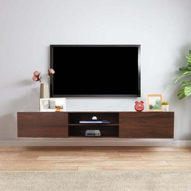 Floating TV Stand Entertainment Center with Storage 70" Modern Wall Mounted Tv Stand Media Console Table for Living Room