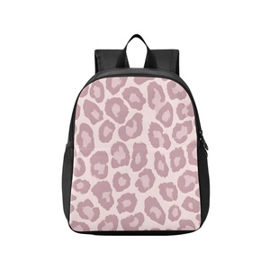 pink Leopard Print Customized <b>Lightweight</b> Simple Style Fashionable Casual Zipper Waterproof Polyester <b>Backpack</b> - Product Image 1