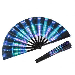 Abanico de Mano Plegable de Bambú con Diseño de Arcoíris Personalizado e Impresión de Logotipo, Ideal para Regalos de Festivales - Product Image 1