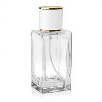 Flacon pulvérisateur en verre de 50 ml, atomiseur de parfum, flacon de parfum rechargeable vide pour voyage avec 3 types de distributeurs et bouchon blanc