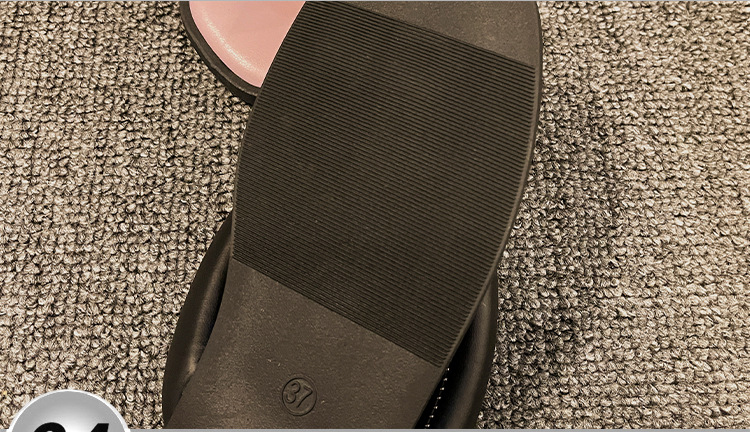 Summer Fashion PU Casual Flat Shoes Non-slip Slides Sandals Indoor Slippers for Women