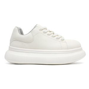Chaussures classiques en cuir microfibre personnalisées, blanches, pour hommes et femmes, semelles épaisses, décontractées, de sport, de course, tendance, à enfiler - Product Image 5