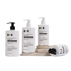 Flacon pompe Minnie 500ml blanc HDPE vide pour lotion, savon pour les mains, gel douche, shampoing, après-shampoing, grande capacité, recyclable - Product Image 1
