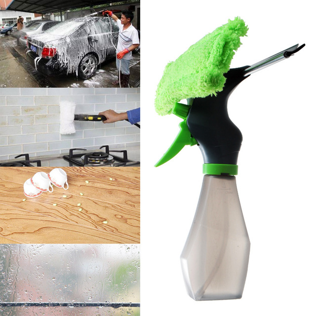 Hot Selling Multi Functional Windshield 3 in 1 Spray Bottle Squeeze Water Spray Window Cleaner Glass Wiper Brush