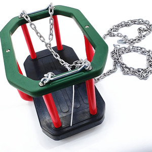 Asiento de columpio para niños pequeños con respaldo alto, columpio verde para niños - Product Image 1