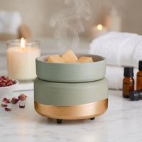 Lampe chauffe-bougie électrique 2-en-1 en céramique, brûleur de cire fondue pour la maison, diffuseur d'huiles parfumées, cadeau d'aromathérapie
