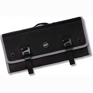 Échantillon gratuit : Étui à couteaux de chef ciré - 15 emplacements pour couteaux, porte-cartes et poche zippée, avec boucles en laiton - Product Image 2