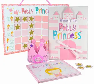 Princesse Potty Training Gift Set Tableau de pot Aimants étoiles et couronne de récompense pour les tout-petits filles