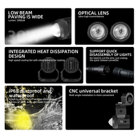 Luz Antiniebla LED de Doble Lente Senlo M1 de 40 W para Motocicleta, Lámpara Auxiliar de Conducción Súper Brillante