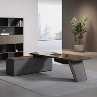 Ensemble de bureau et de chaises de direction modernes pour directeurs présidents superviseurs avec panneau en bois