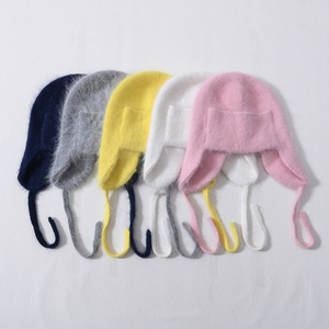 Sang Trọng Hai Lớp Dày Fluffy Bán Buôn Trống Biểu Tượng Tùy Chỉnh Mùa Đông Hat <span class=keywords><strong>Toque</strong></span> Phụ Nữ Sang Trọng Dài Len Dệt Kim Lông Ấm Beanies - Product Image 1