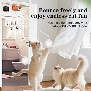 Jouet pour <span class=keywords><strong>chat</strong></span> suspendu automatique rechargeable, interactif, pour chats d'intérieur, avec corde élastique et balle en peluche - Product Image 6