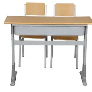 Factory Outlet Schul möbel Klassen zimmer Student Doppel Schreibtisch und Stühle