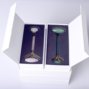 Gua Sha-Rodillo de Jade para cara, piedras naturales de Aventurina verde, doble cuello, masaje adelgazante, herramienta para la piel antienvejecimiento - Product Image 4