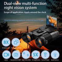 Binoculares de Visión Nocturna Óptica Impermeables Z9155 con Casco, Infrarrojos, Zoom Digital 5X, Zoom Digital 8X para Uso Táctico en Condiciones de Baja Luz