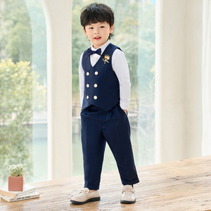 Nouvel ensemble 5 pièces pour garçon Printemps-Automne 2026 : <span class=keywords><strong>Gilet</strong></span>, Nœud Papillon, Pantalon et Corsage – Collection Mode Garçon - Product Image 4