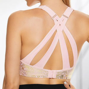 Custom <span class=keywords><strong>Gym</strong></span> Workout Top Fitness abbigliamento sportivo imbottito regolabile Snake Gold Foil pinta Yoga Bra per le donne - Product Image 4