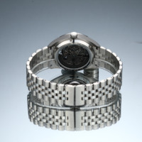 Montre Mécanique Boîtier Acier Inoxydable Couleur Or Rose Mouvement Automatique Importé Montres Squelettes Homme Montre à Logo Personnalisé