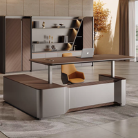 Bureau de direction de luxe durable à texture 3D, peinture Taiho 8 couches, finition brillante, écologique, résistant à l'eau, table de direction de qualité E1
