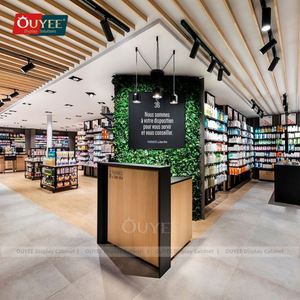 Sistema de estantería de farmacia modular Tienda médica Decoración interior Mostrador de farmacia con estantes de exhibición personalizables - Product Image 2