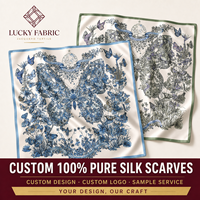 Foulard Carré en Soie Pure Premium 50x50cm Froissé Réversible Lotus pour Femme, Accessoire de Mode pour Sac, Commande en Gros, Vente au Détail pour Boutiques