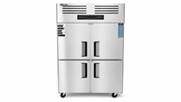 Congélateur vertical commercial 880L à 4 portes en acier inoxydable à refroidissement direct pour cuisine de restaurant
