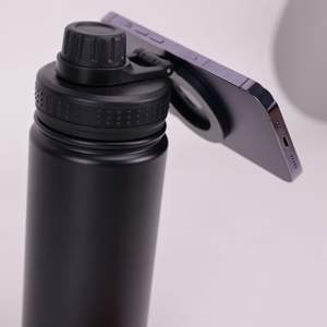Bouteille d'eau isotherme en acier inoxydable à double paroi de 500 ml avec support magnétique pour téléphone, logo personnalisé - Product Image 6
