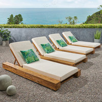 Nouveau style de fauteuil de lounge moderne Lit d'hôtel Mobilier de piscine en bois d'extérieur Chaise longue de plage