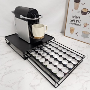 Estante de nuevo diseño 2022, soporte de cápsulas de café de Metal negro, estante de almacenamiento deslizante de <span class=keywords><strong>Base</strong></span> de máquina de café 40 <span class=keywords><strong>Nespresso</strong></span> - Product Image 4