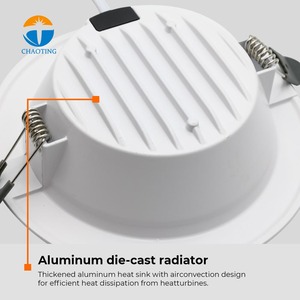 热销嵌入式吸顶铝制+PC筒灯IP44商用LED投光灯带防眩光功能聚光灯 - Product Image 6