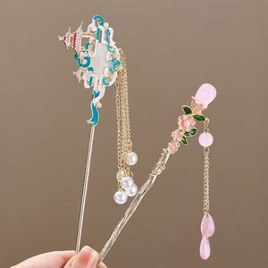 Elegante Horquilla de Pelo Estilo Chino con Borla, Diseño Floral Tradicional, Accesorio para Peinado, Joyería para Mujer, Pasador de Pelo - Product Image 4