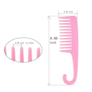 Peine Desenredante de Plástico Portátil de Alta Calidad con Dientes Anchos y Gancho para Peluquería y Uso Doméstico, Venta al por Mayor Personalizada - Product Image 2