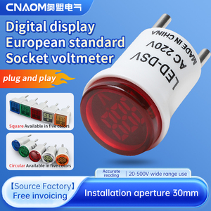 Mini vuông màn hình lớn Vôn kế AC50-500V 30 mét chỉ số kỹ thuật số <span class=keywords><strong>LED</strong></span> Bảng điều chỉnh điện áp cắm loại Vôn kế - Product Image 2