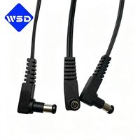 Câble d'alimentation DC personnalisé, fiche coudée, double conducteur UL, noir, 105°C, 300V, câble de batterie à queue de cochon étamé pour équipement électrique