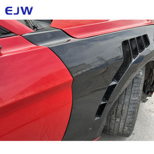 Kit de Carrocería EJW 2015-2017 para <span class=keywords><strong>Mustang</strong></span>, Guardabarros de Fibra de Carbono Negros, 100% Compatible, Diseño Perforado Especial Modificado, Nuevo - Product Image 4