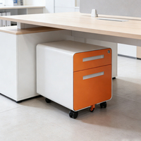 Meuble de rangement mobile moderne à 2 tiroirs avec serrure pour le commerce extérieur, armoire de classement sous bureau sur roulettes