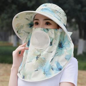 Sombrero de pescador para mujer con protección facial UV, transpirable, con cubrecuello, para trabajo al aire libre, recolección de té, ciclismo, primavera y verano - Product Image 2