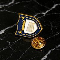 Badge de revers personnalisé OEM avec logo d'entreprise, émail souple plaqué or de haute qualité et attache papillon en métal