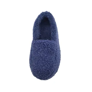 OEM Customized Print Logo Simple Style Ladies Memory Foam Faux Fur Slipper Knitted Fleece Lined Super Soft Shoes