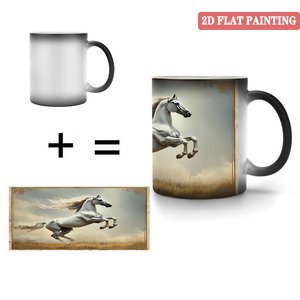 Interactive Hot Drink Color Changing Mug Frosted Black 11oz <b>Ceramic</b> Heat Sensitive Magic <b>Cup</b> - Product Image 4