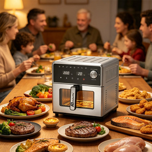 Friteuse à air Anbolife OEM 10L avec écran LED, <span class=keywords><strong>tiroir</strong></span> et grille antiadhésifs, élément chauffant inférieur, jusqu'à 80 % moins de graisse, appareil électroménager CE - Product Image 4
