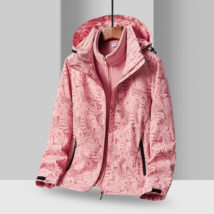 Chaqueta más ropa de Montañismo al aire libre acolchada de terciopelo para hombres y mujeres a prueba de viento e impermeable tres en uno desmontable caliente - Product Image 4