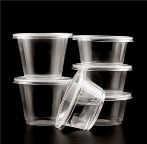 Gobelets jetables transparents en PP à paroi simple pour traiteur, pack combiné avec couvercles en option, certifiés ISO, impression de logo personnalisée - Product Image 1