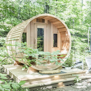 आधुनिक डिजाइन आउटडोर सौना सूखे भाप समारोह पारंपरिक हेमलॉक लकड़ी 4-5 व्यक्ति - Product Image 2