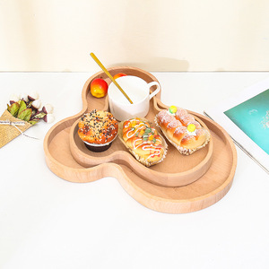 Wooden Serving <b>Tray</b> 35x28x3cm For Coffee <b>Tea</b> Snacks Home Use Solid Color Dishware Set - Product Image 1