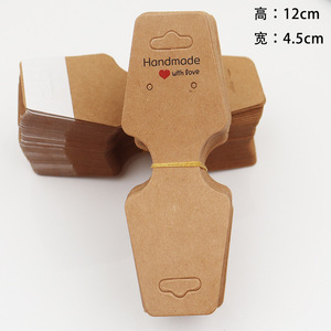 Tarjeta de papel Kraft plegable personalizada para exhibición de Joyas, etiquetas de precios para collares, pulseras, diademas y diademas, tarjeta colgante en blanco - Product Image 6