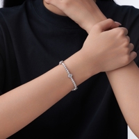 Pulsera de tenis de plata de ley S925 con diseño de trébol y detalles de moissanita de corte redondo de 5.4-5.8 CTW, joyería fina para mujer